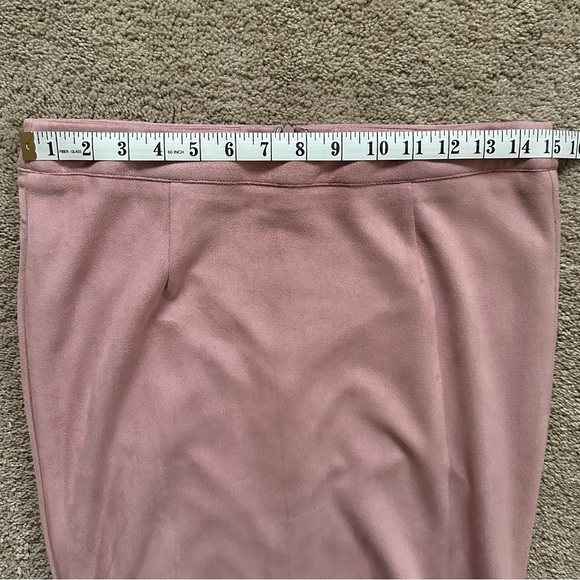 Lulus Superpower Blush Suede Pencil Skirt Pink - Size M - Picture 5 of 11